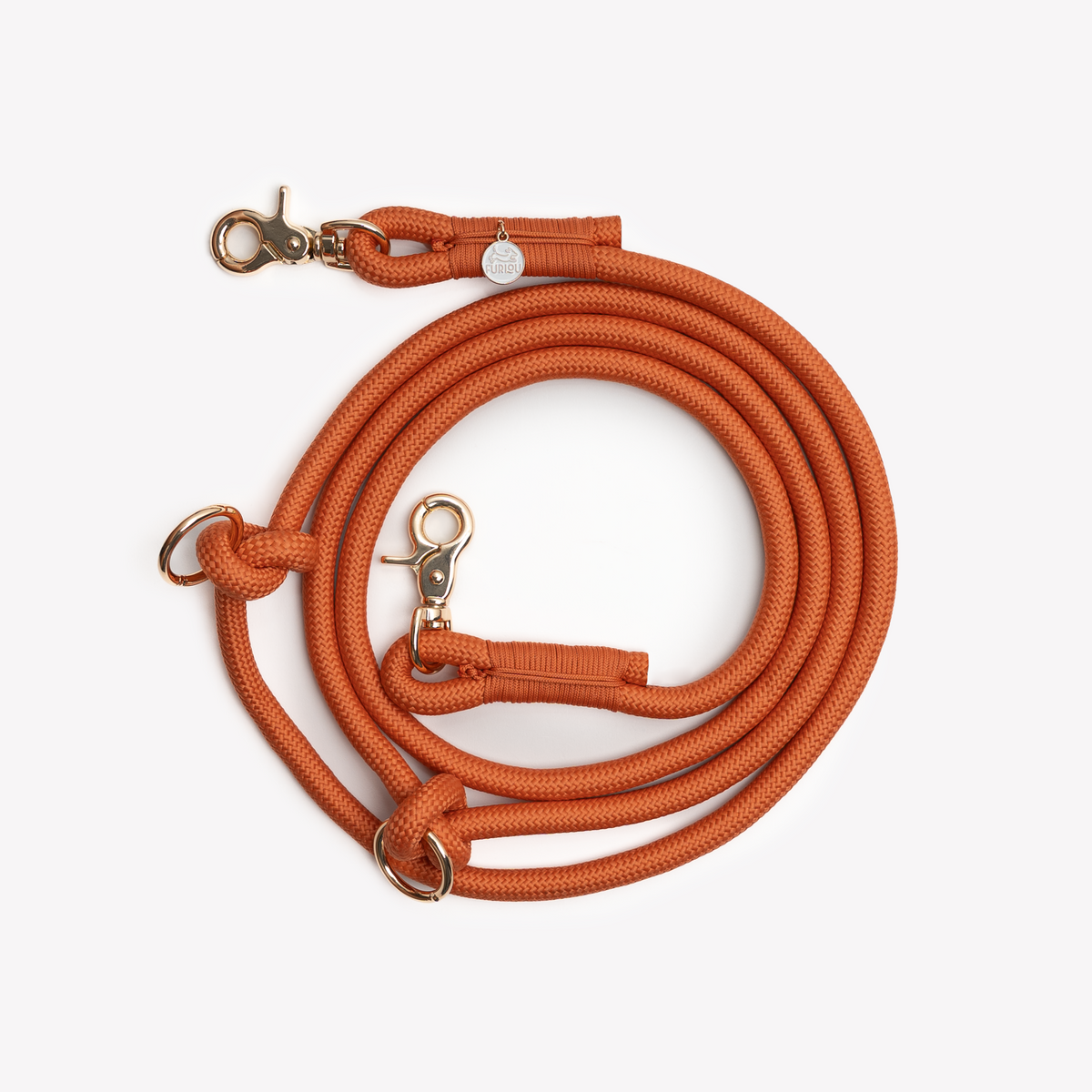 FURLOU Hands-Free Braided Leash – Terracotta