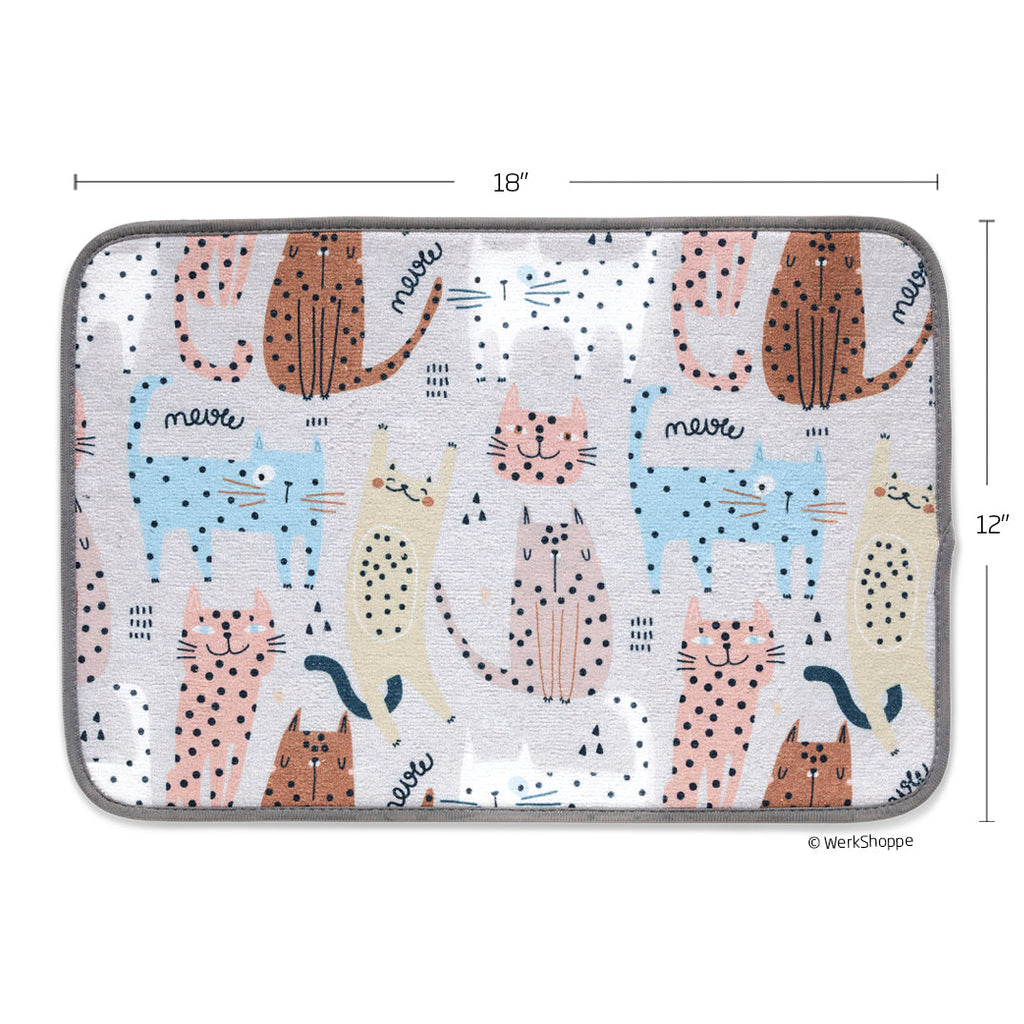 WerkShoppe Cat's Meow Pet Bowl Mat