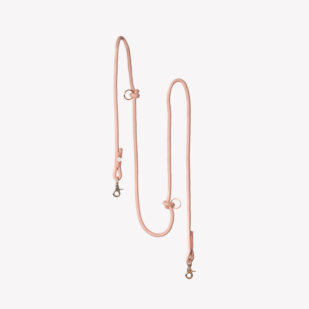 FURLOU Hands-Free Braided Leash – Powder Rose