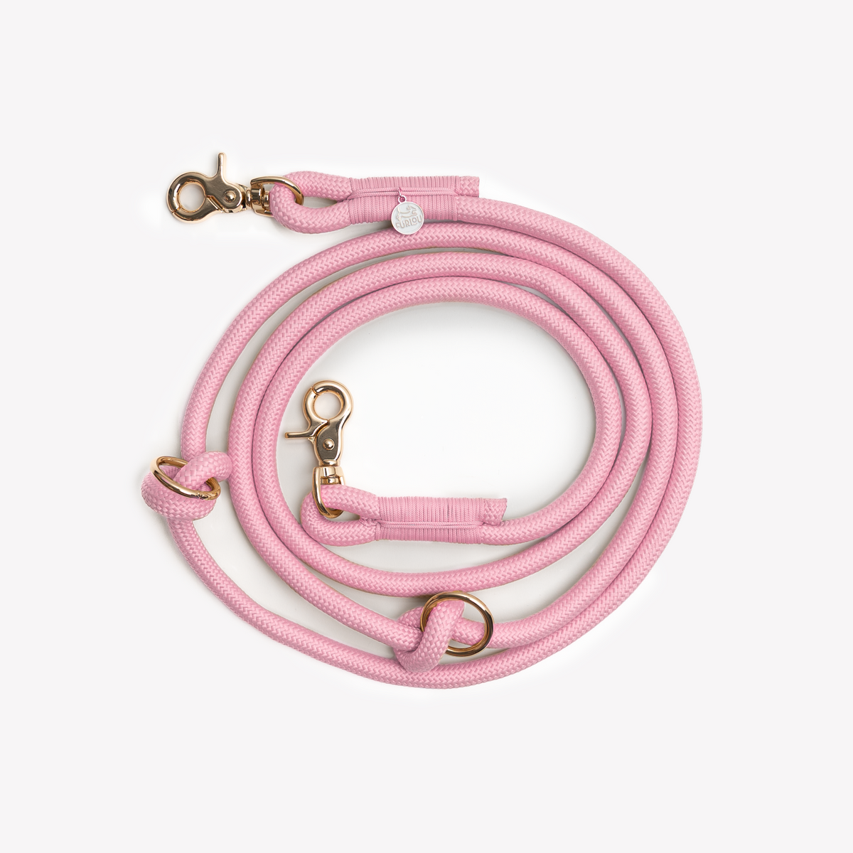FURLOU Hands-Free Braided Leash – Pink
