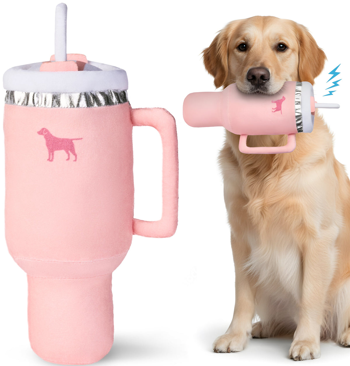 PUPROAR Pup Cup Squeaky Plush Dog Toy