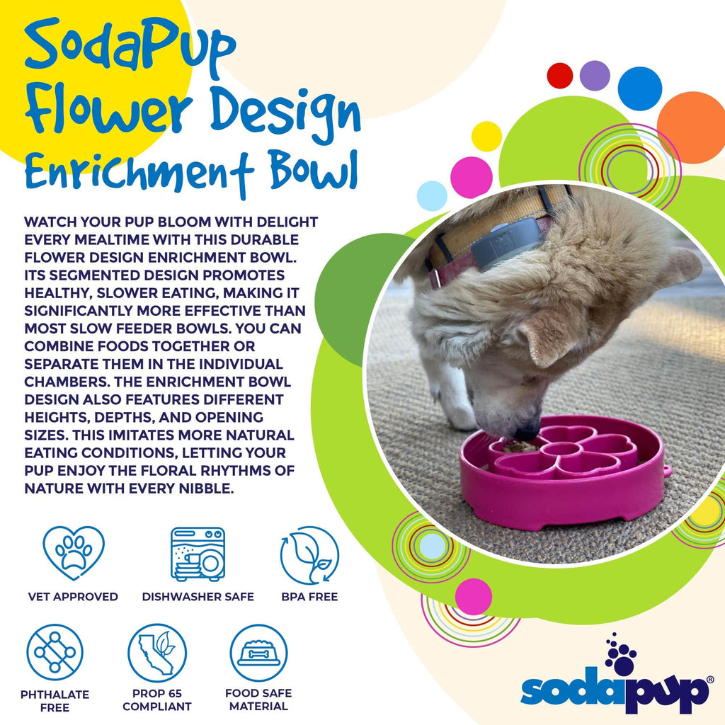 SodaPup Flower Slow Feeder Dog Bowl