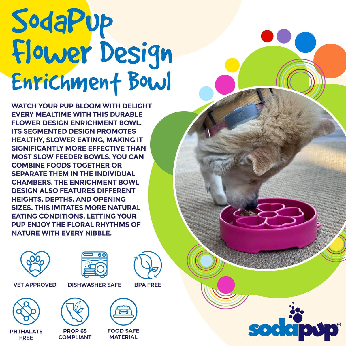SodaPup Flower Slow Feeder Dog Bowl