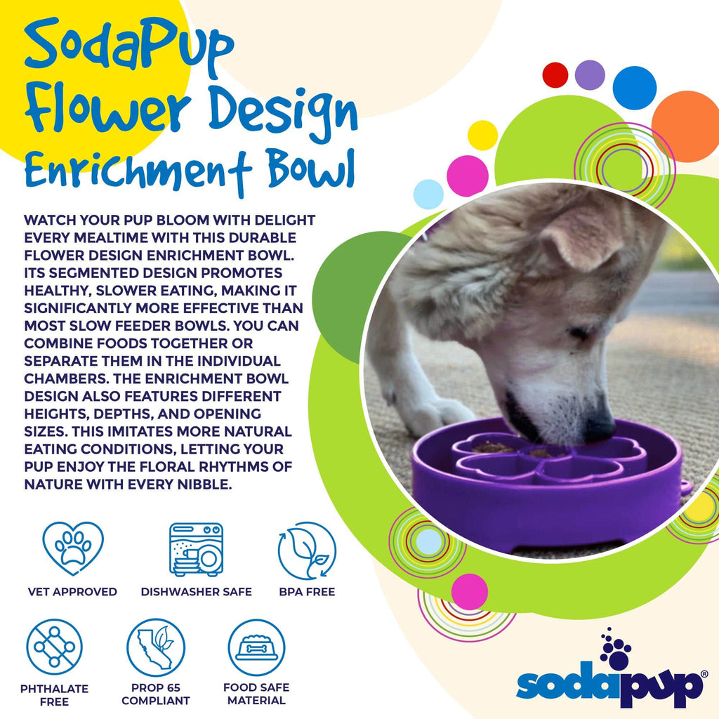 SodaPup Flower Slow Feeder Dog Bowl