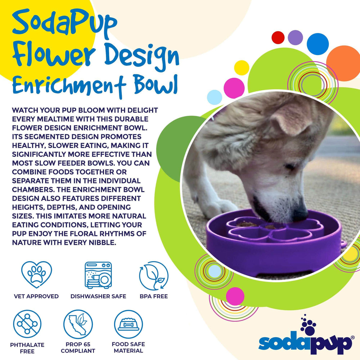 SodaPup Flower Slow Feeder Dog Bowl