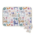 WerkShoppe Floral Cat Bowl Mat & Scrubbie Set