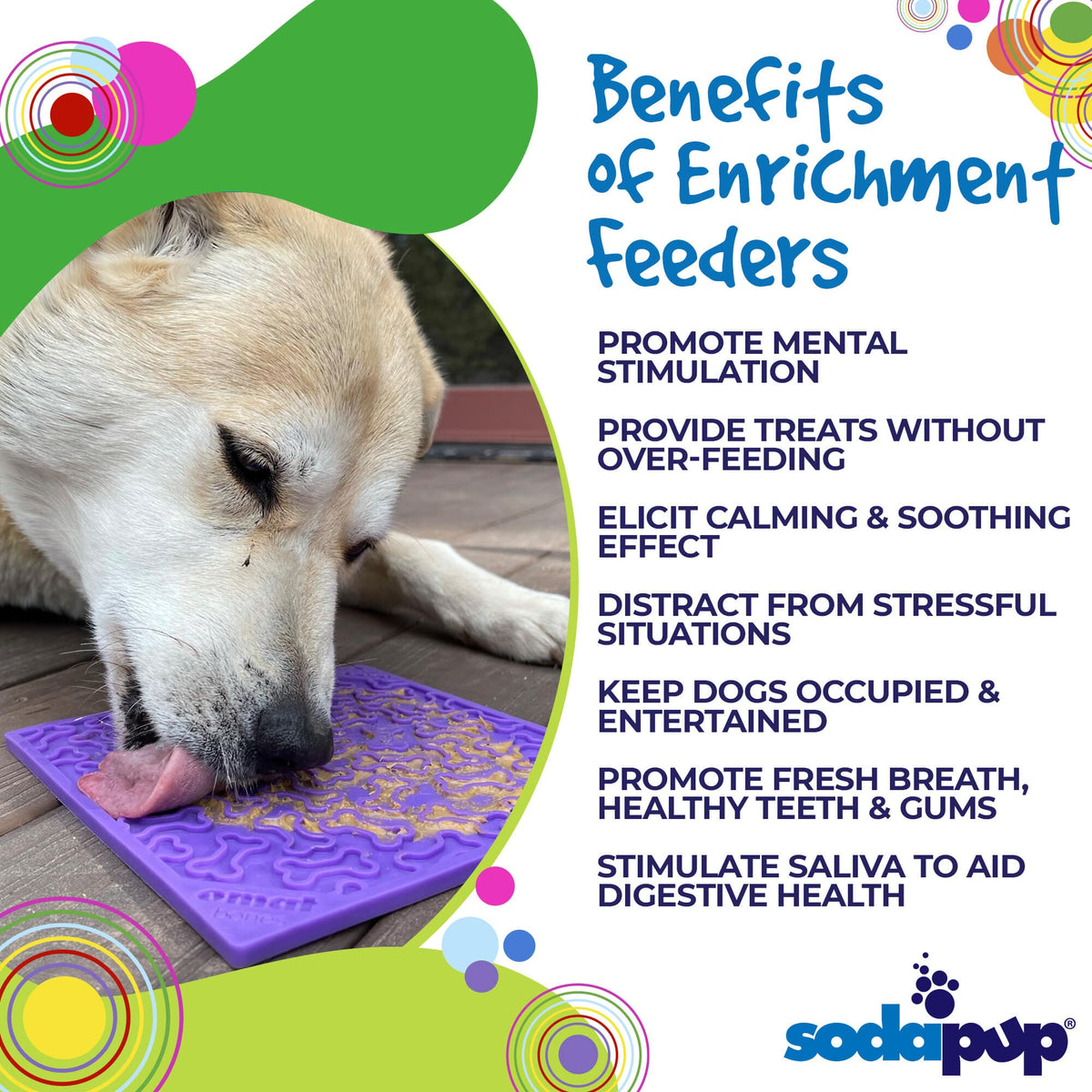 SodaPup Bones eMat Lick Mat for Dogs & Cats