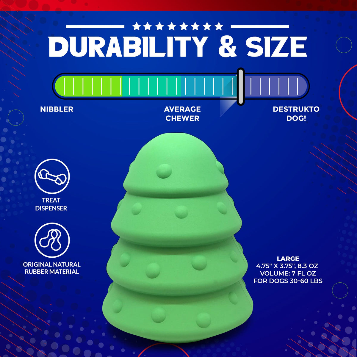 SodaPup Christmas Tree Treat-Dispensing Chew Toy