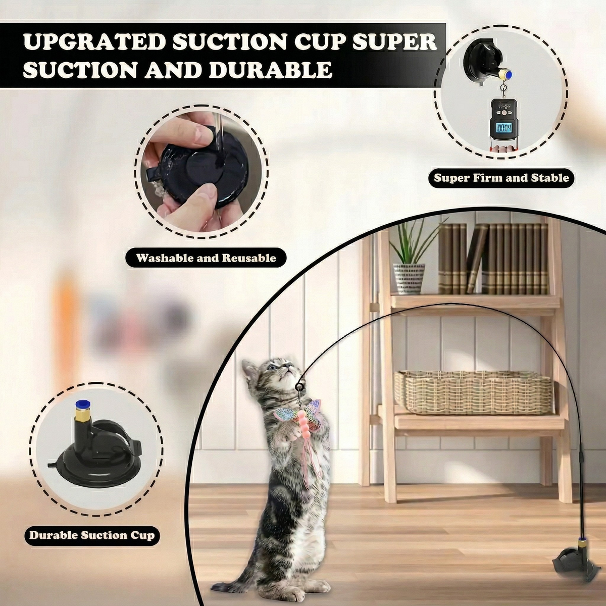 Midfox Suction-Cup Feather Wand Cat Toy