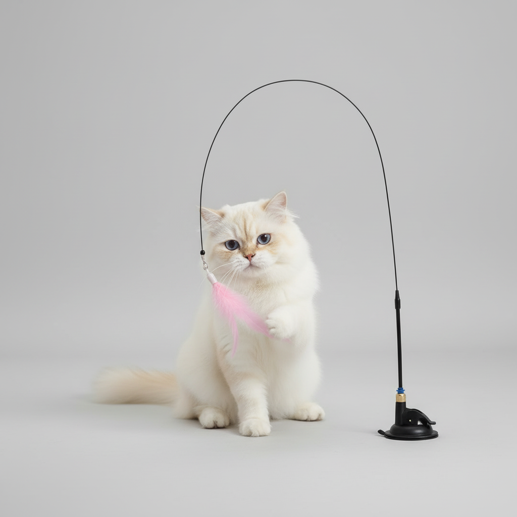 Midfox Suction-Cup Feather Wand Cat Toy