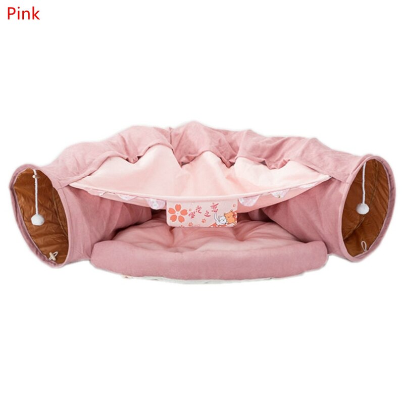 Collapsible Cat Tunnel with Removable Bed