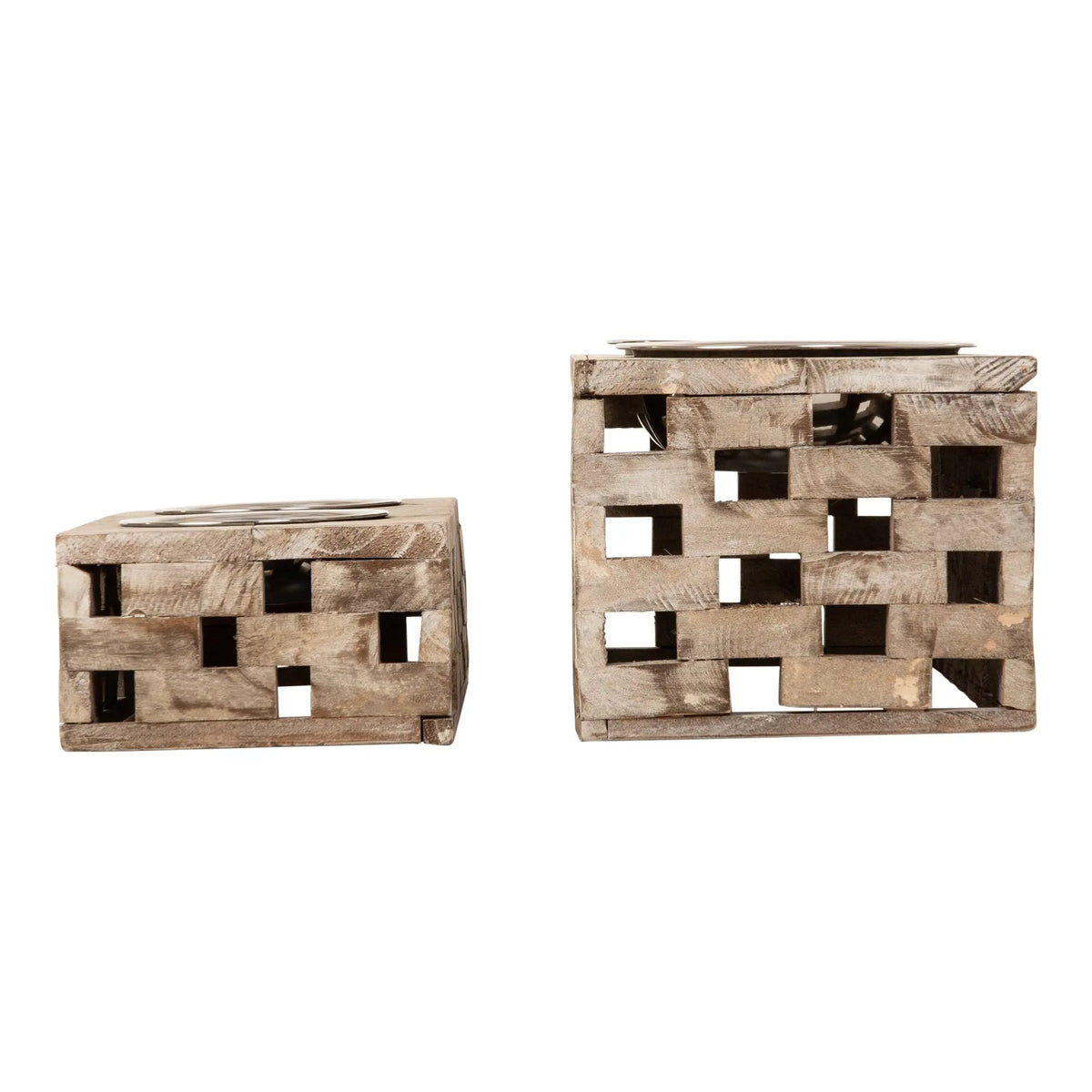 Huntley Elevated Wood Double Bowl Feeder
