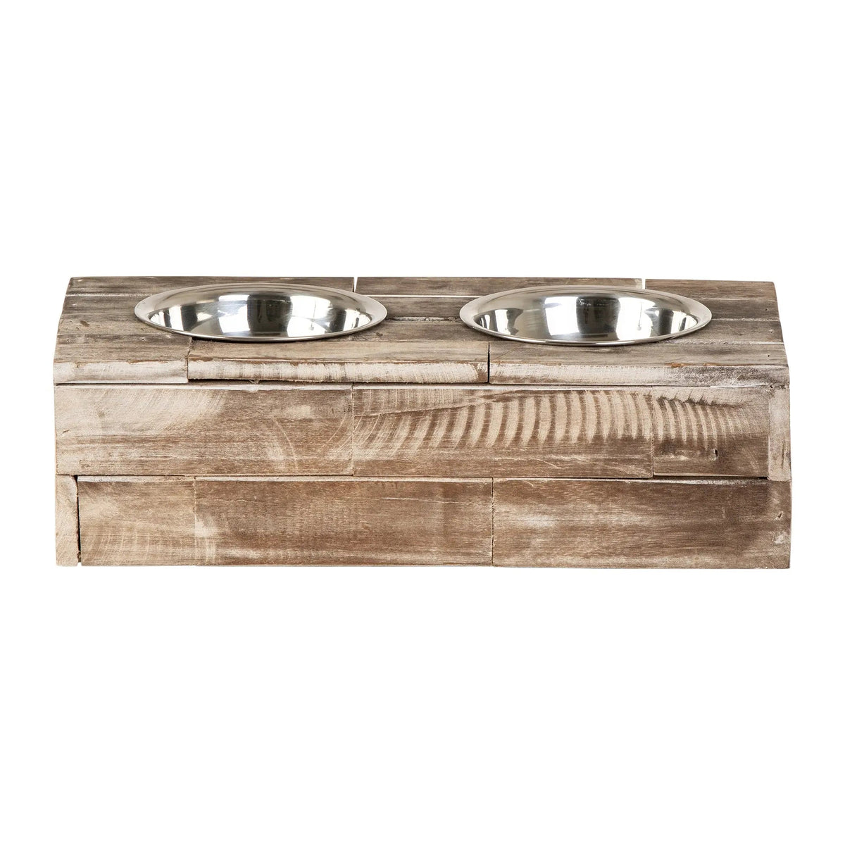 Huntley Elevated Wood Double Bowl Feeder