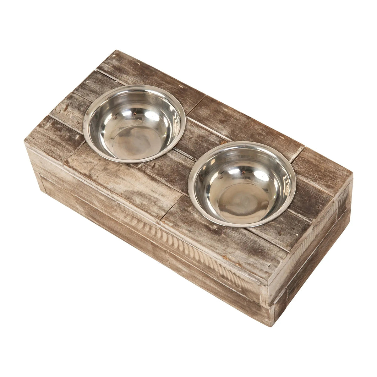 Huntley Elevated Wood Double Bowl Feeder