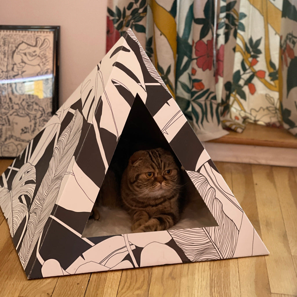 KittyKardboard 'Dark Paradise' Cat Pyramid House