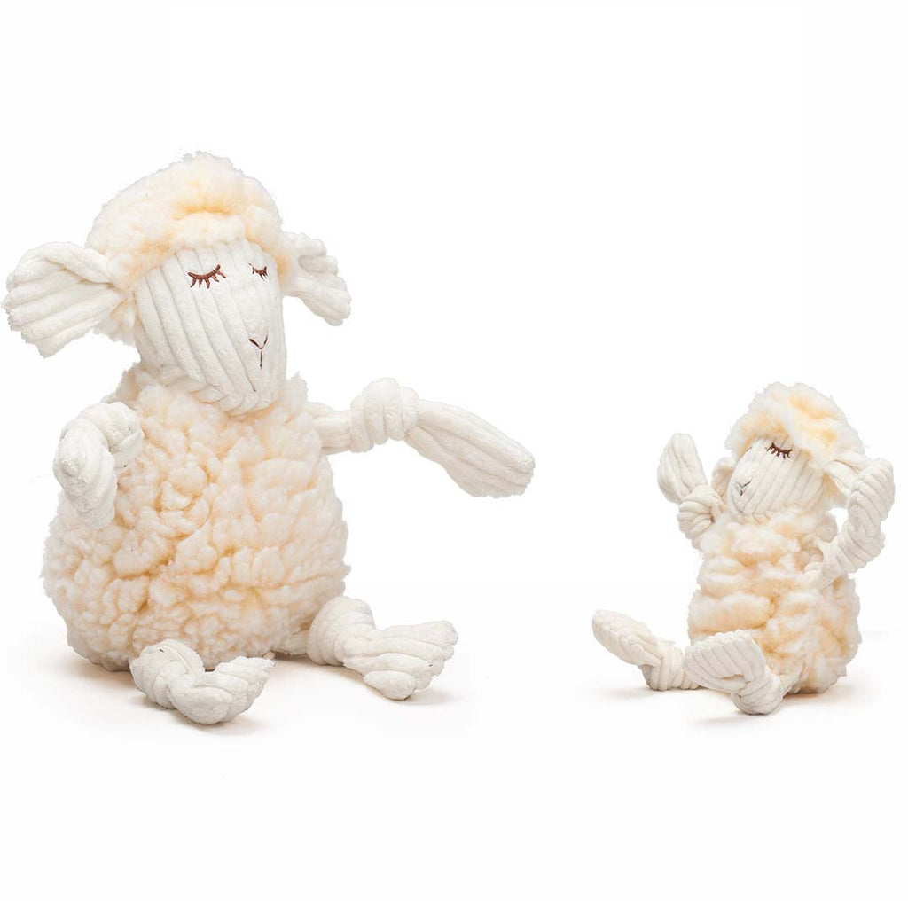 HuggleHounds Louise Lamb FlufferKnottie Plush Dog Toy