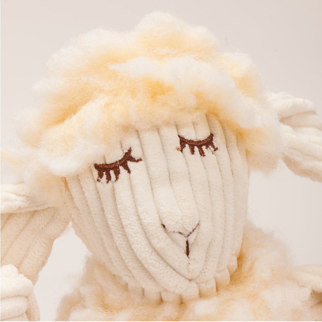 HuggleHounds Louise Lamb FlufferKnottie Plush Dog Toy