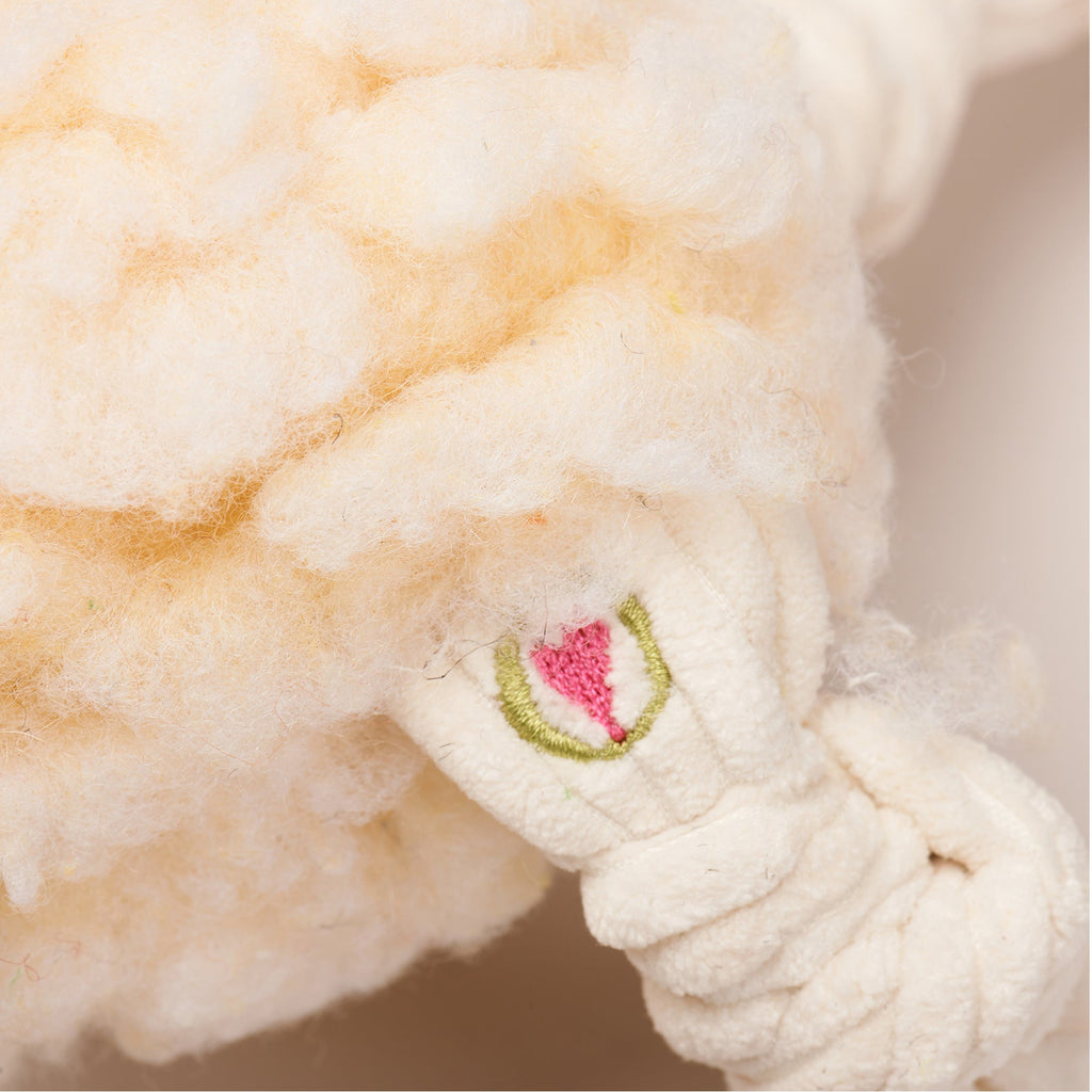 HuggleHounds Louise Lamb FlufferKnottie Plush Dog Toy