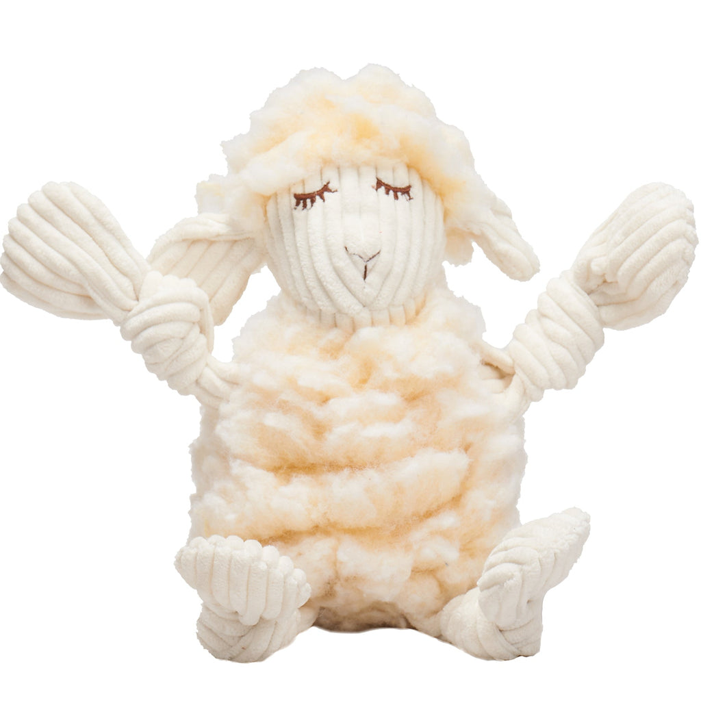HuggleHounds Louise Lamb FlufferKnottie Plush Dog Toy