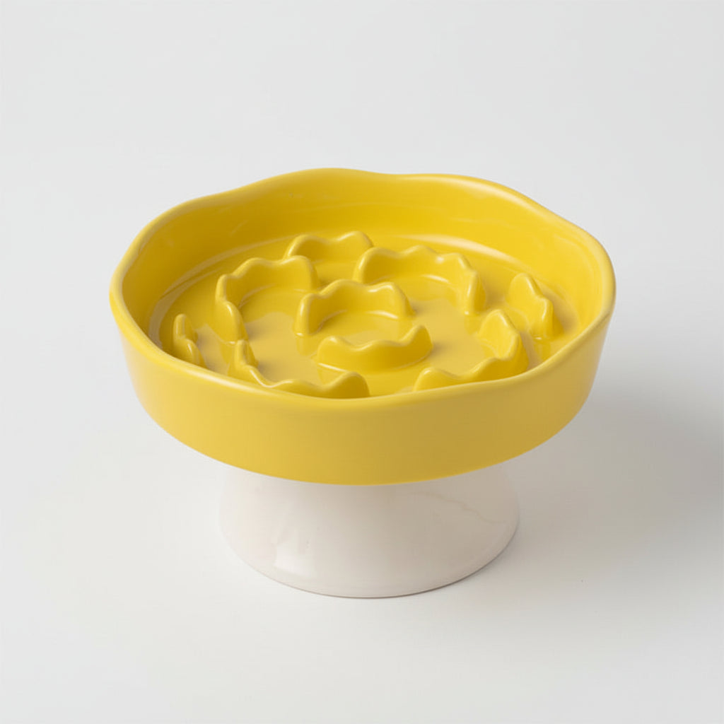 Midfox Elevated Ceramic Slow Feeder Bowl