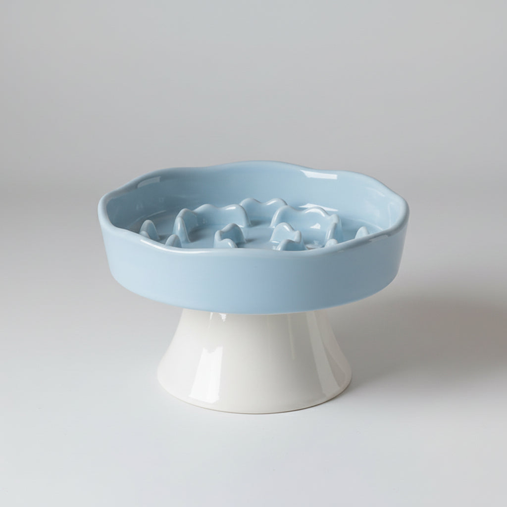 Midfox Elevated Ceramic Slow Feeder Bowl