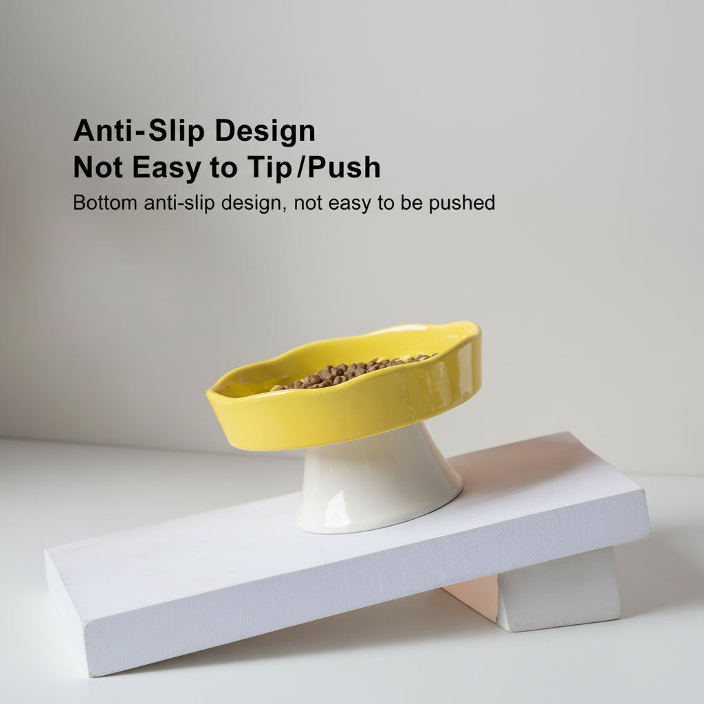 Midfox Elevated Ceramic Slow Feeder Bowl