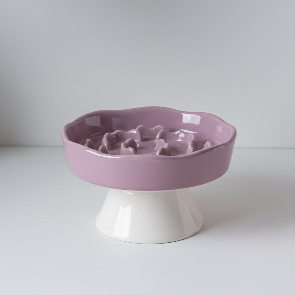 Midfox Elevated Ceramic Slow Feeder Bowl