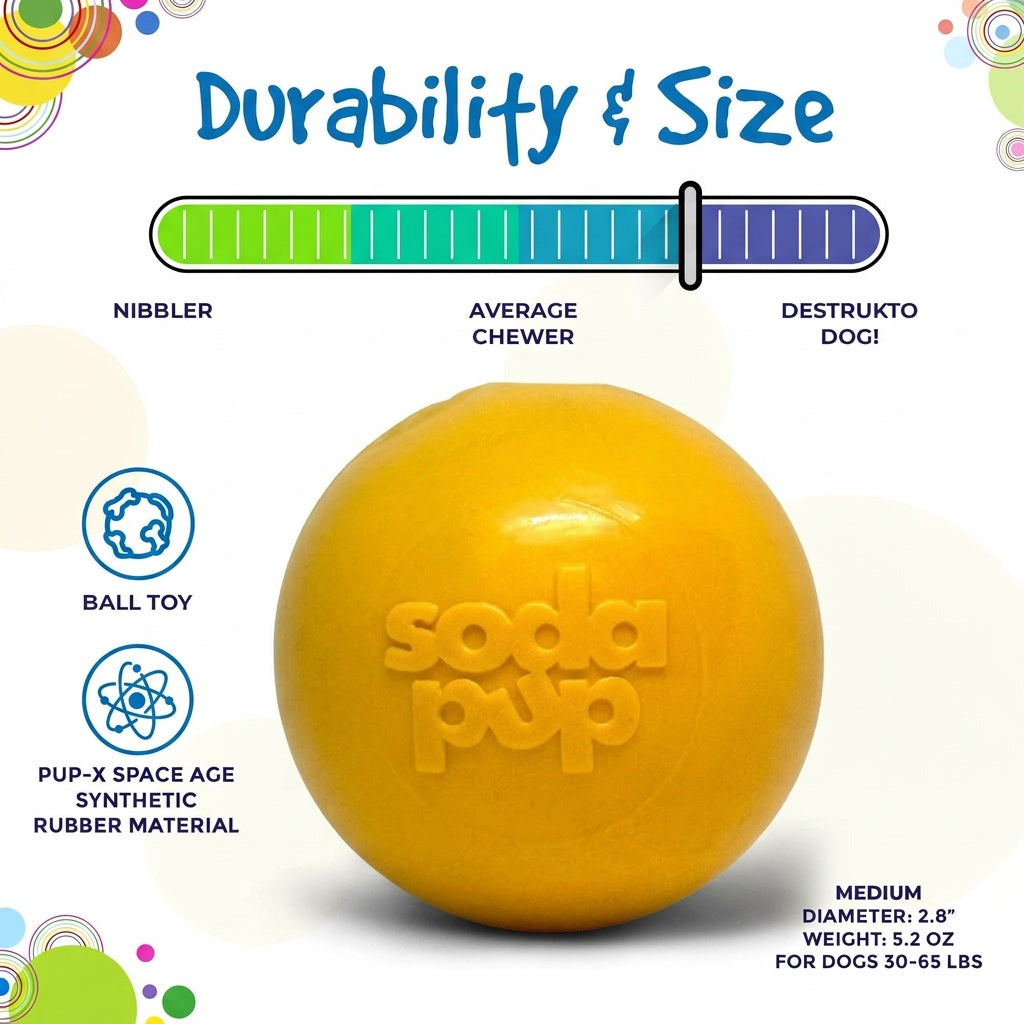 SodaPup Squeak Ball Floating Dog Toy
