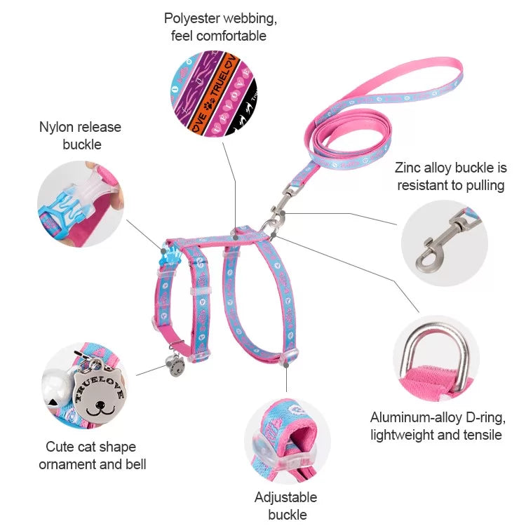TrueLove Cat Harness & Leash Set