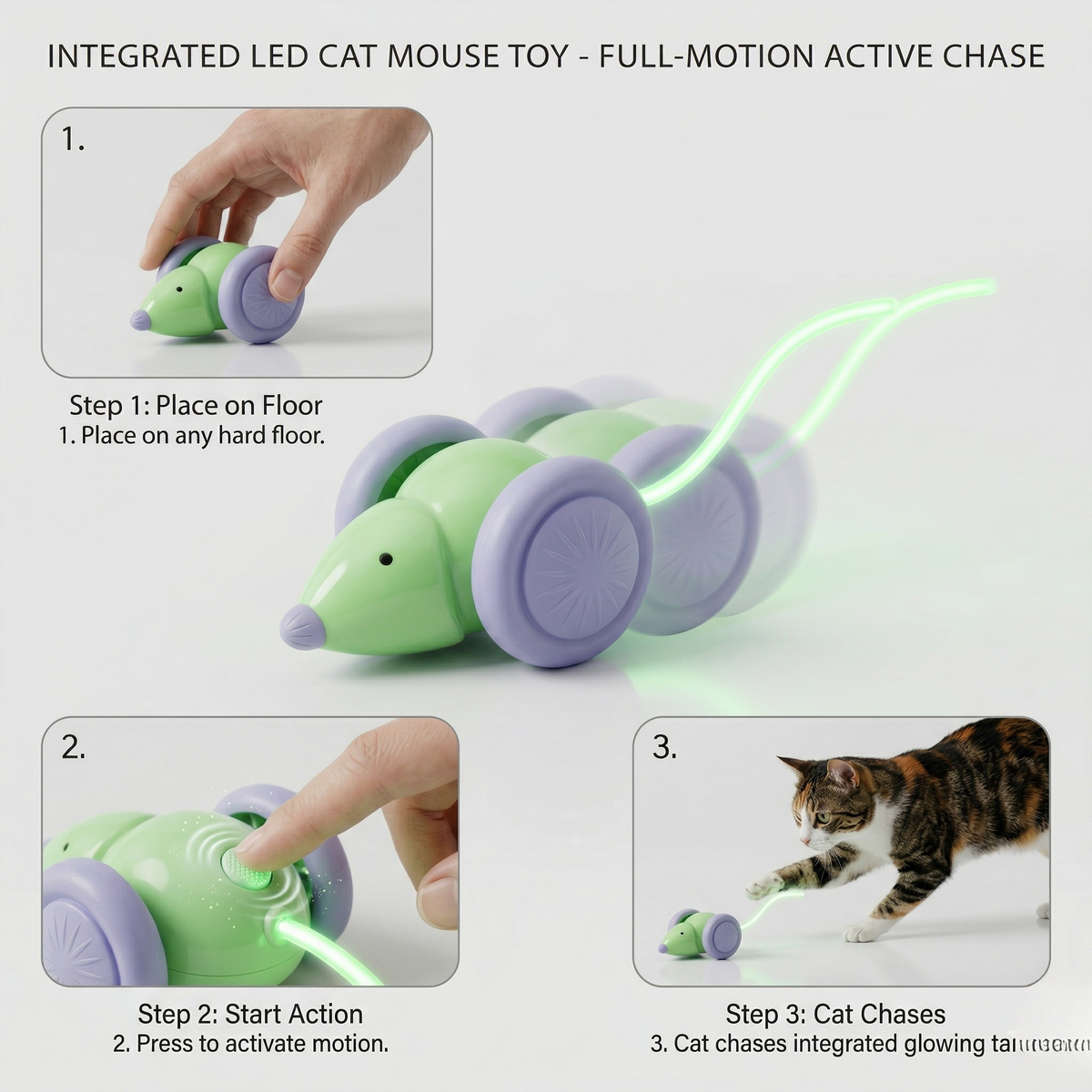 Midfox LED Tail Interactive Mouse Cat Toy