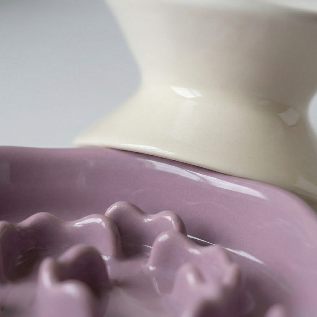 Midfox Elevated Ceramic Slow Feeder Bowl