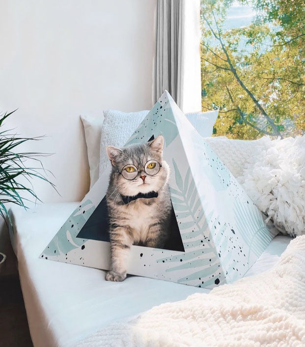 KittyKardboard 'Oasis' Cat Pyramid House