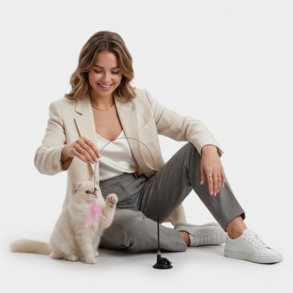 Midfox Suction-Cup Feather Wand Cat Toy