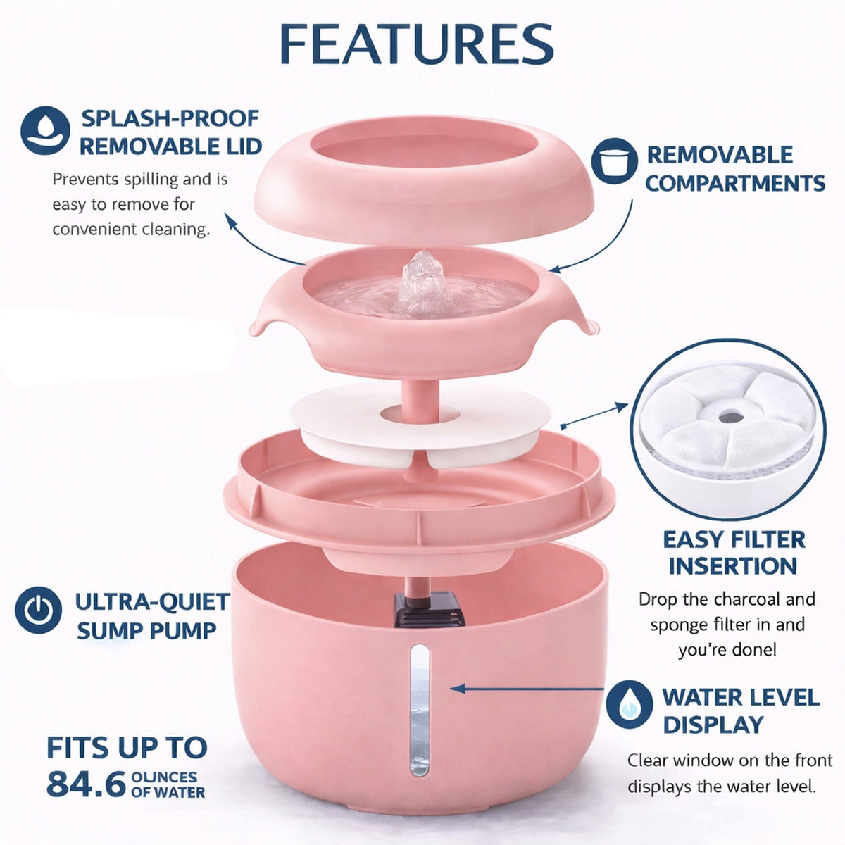 Pet Life Moda-Pure Quiet Pet Water Fountain